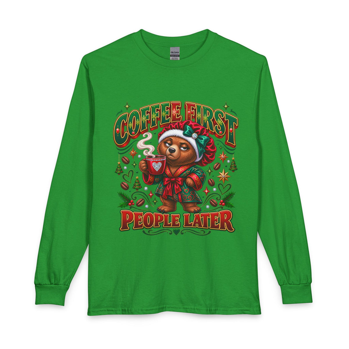 Long Sleeve Tee - Coffee First People Later