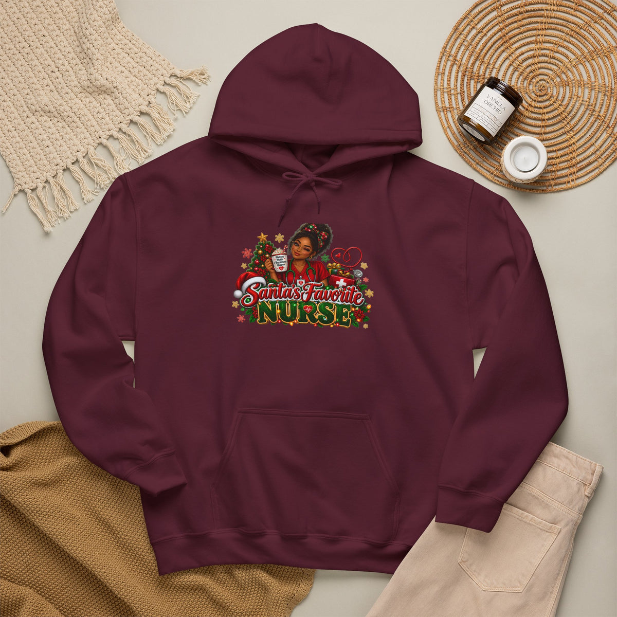 Santa’s Favorite Nurse Christmas Hoodie