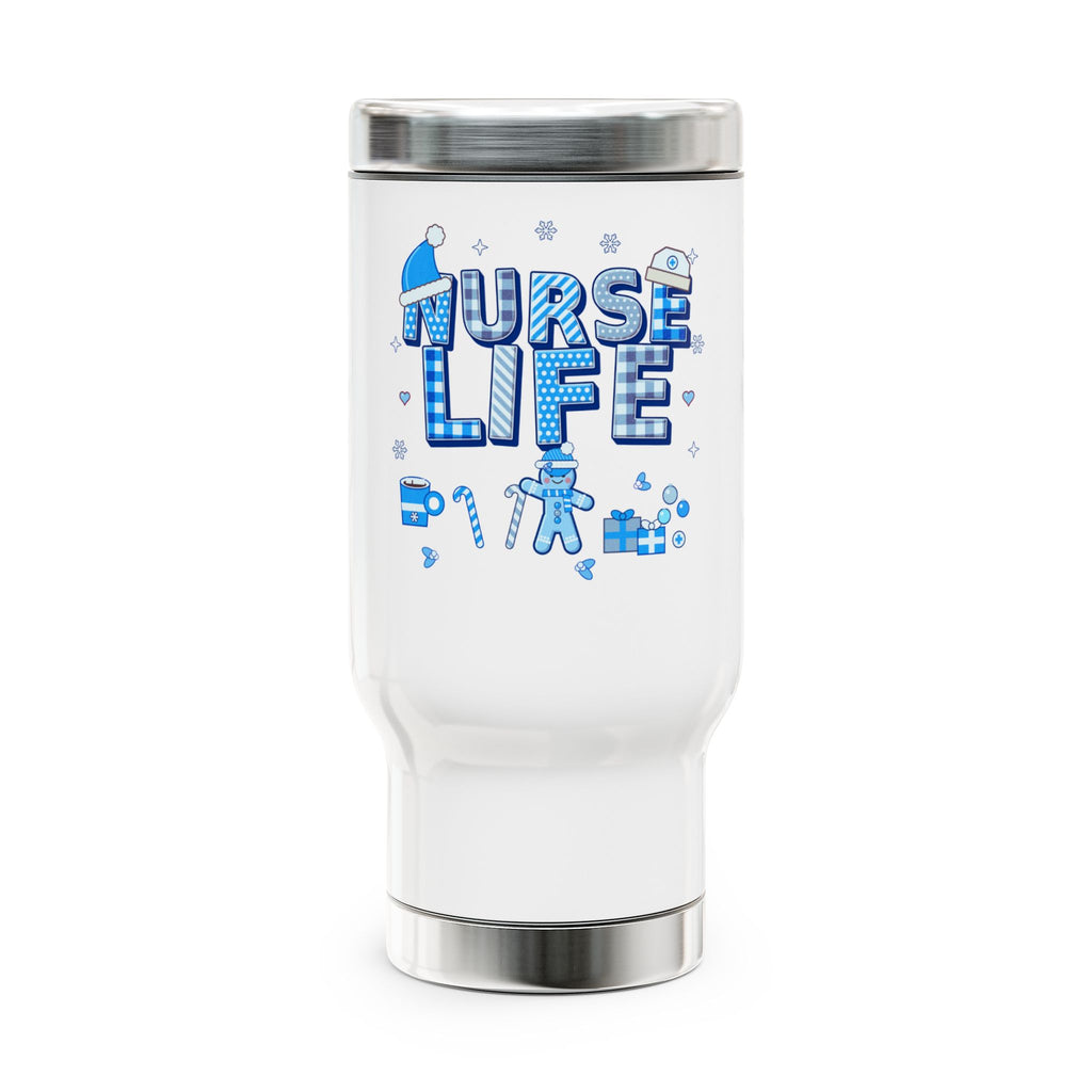 Nurse Life 14oz Stainless Steel Travel Mug with Handle