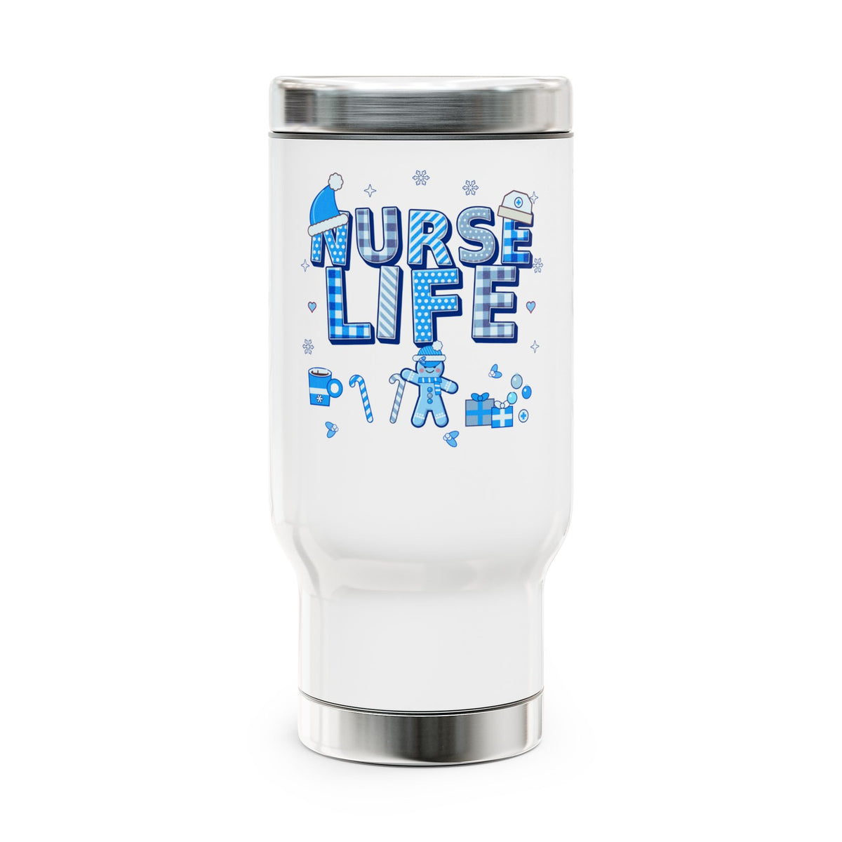 Nurse Life 14oz Stainless Steel Travel Mug with Handle