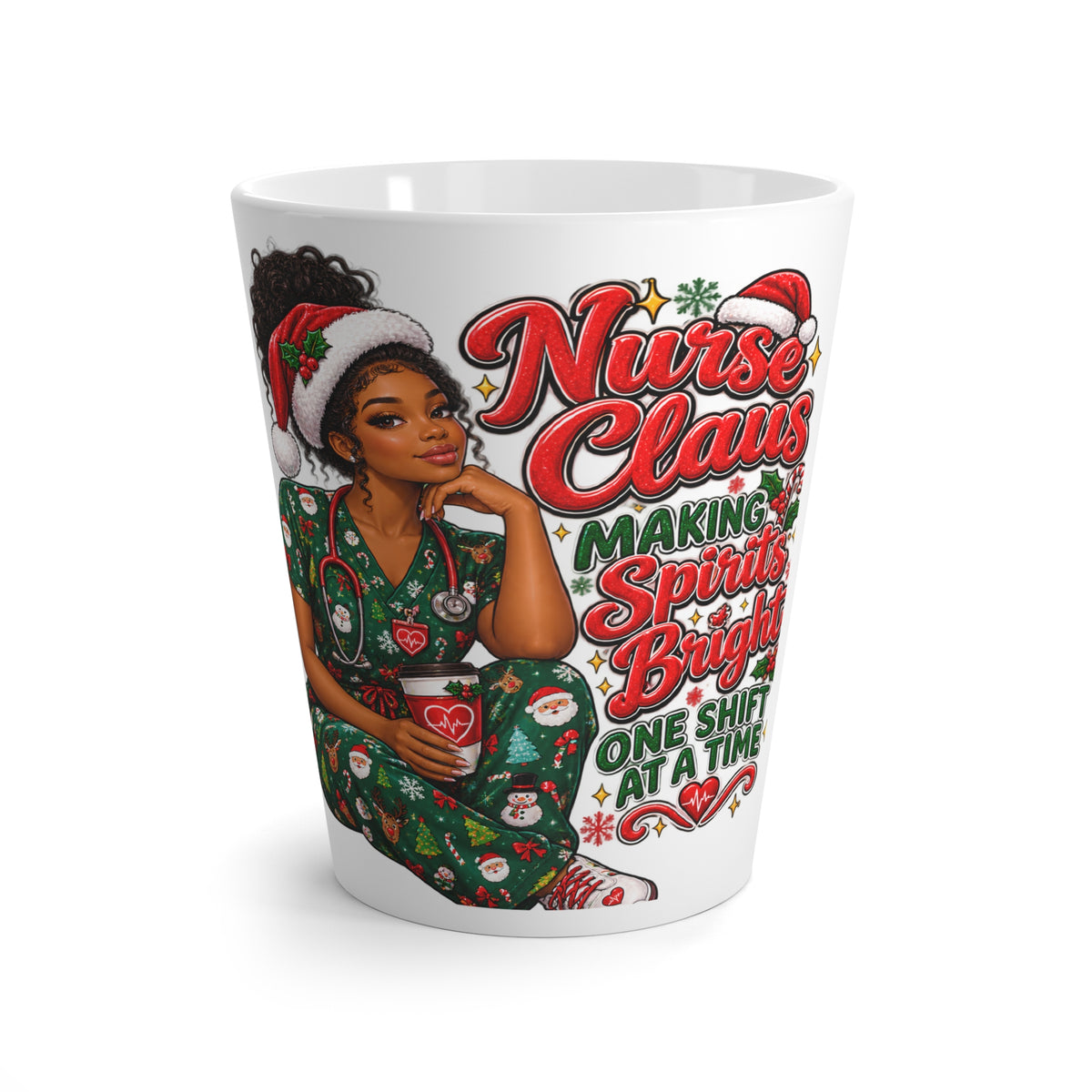 Nurse Claus Christmas Latte Mug - 12oz