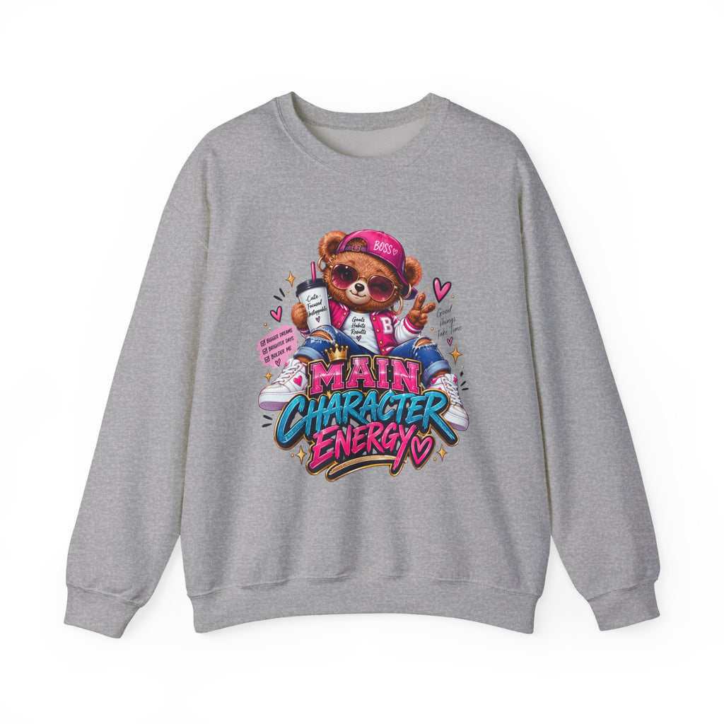 Main Character Energy Bear Crewneck Sweatshirt