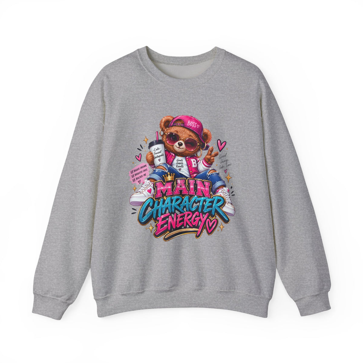 Main Character Energy Bear Crewneck Sweatshirt