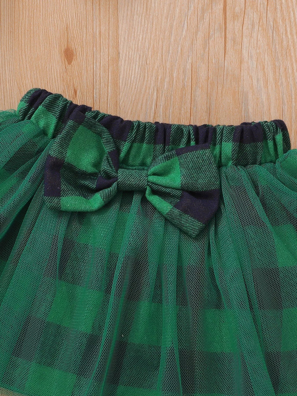 Baby Christmas Top, Plaid Tutu & Headband Set, view 4