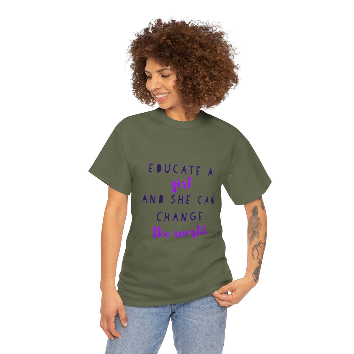 T-Shirt — "Educate a Girl and She Can Change the World"