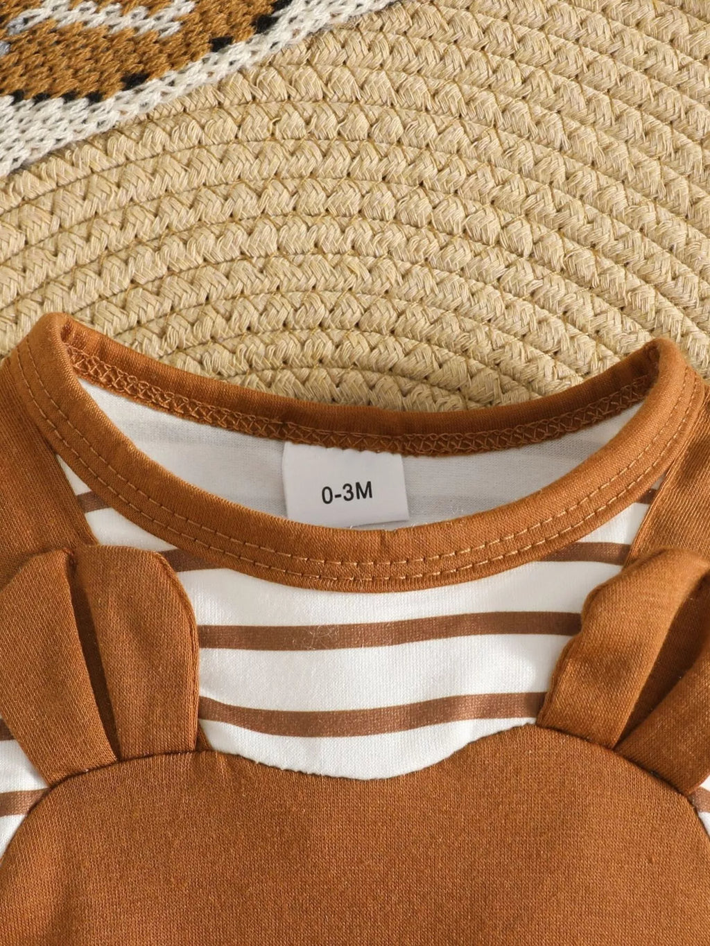Baby Bear Print Jumpsuit & Hat Set, view 3