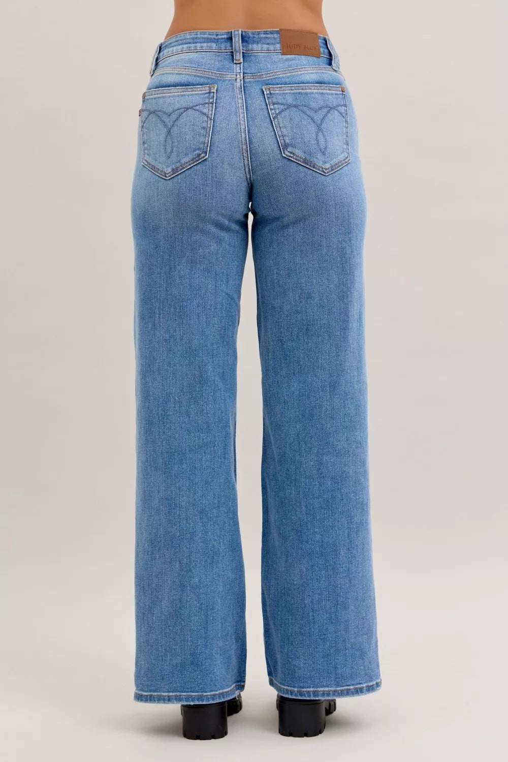 Denim Darling Mid-Rise Wide Leg Jeans, view 5