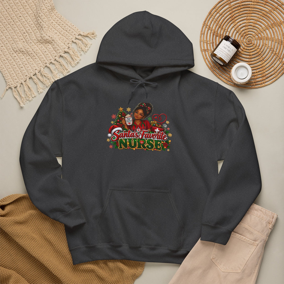 Santa’s Favorite Nurse Christmas Hoodie