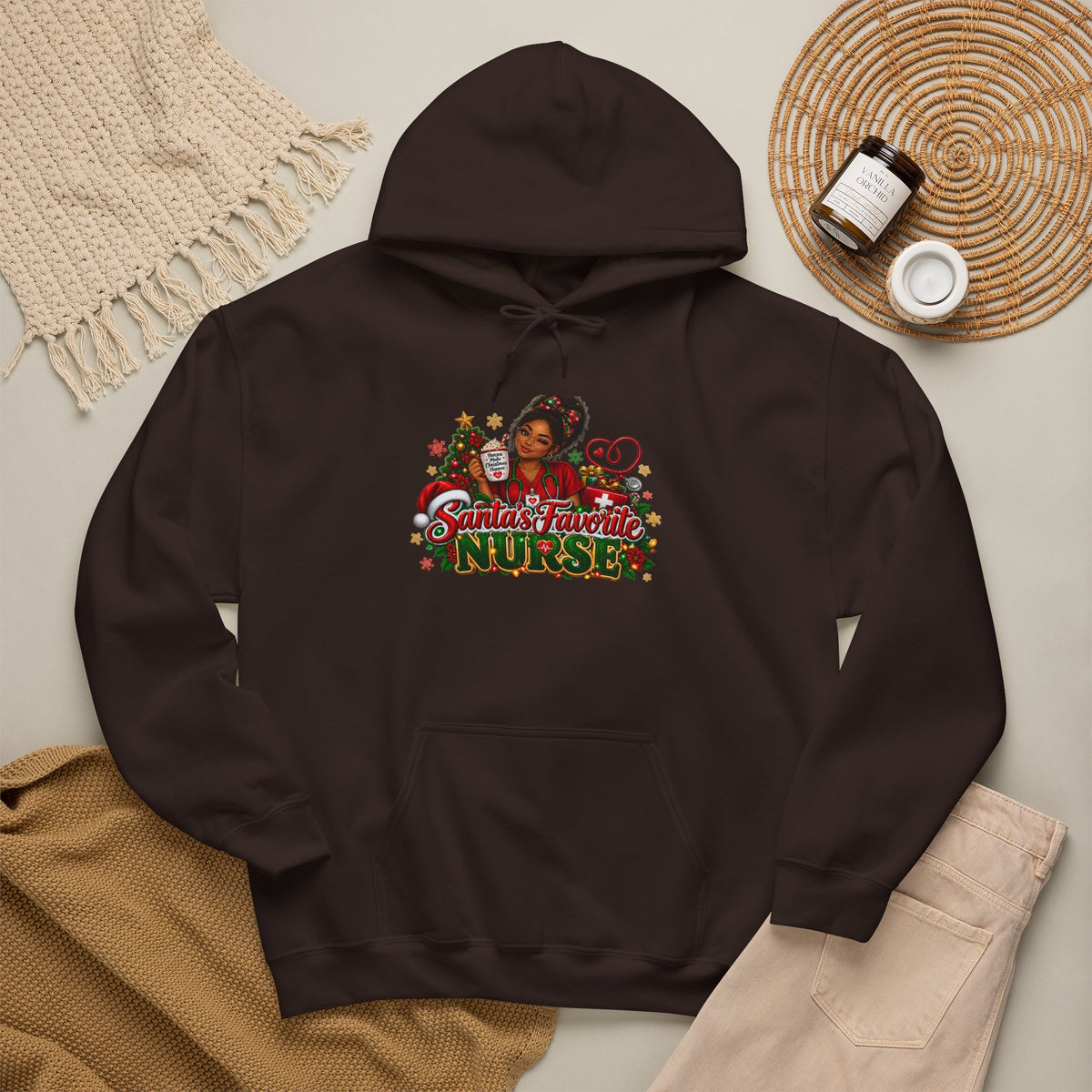 Santa’s Favorite Nurse Christmas Hoodie