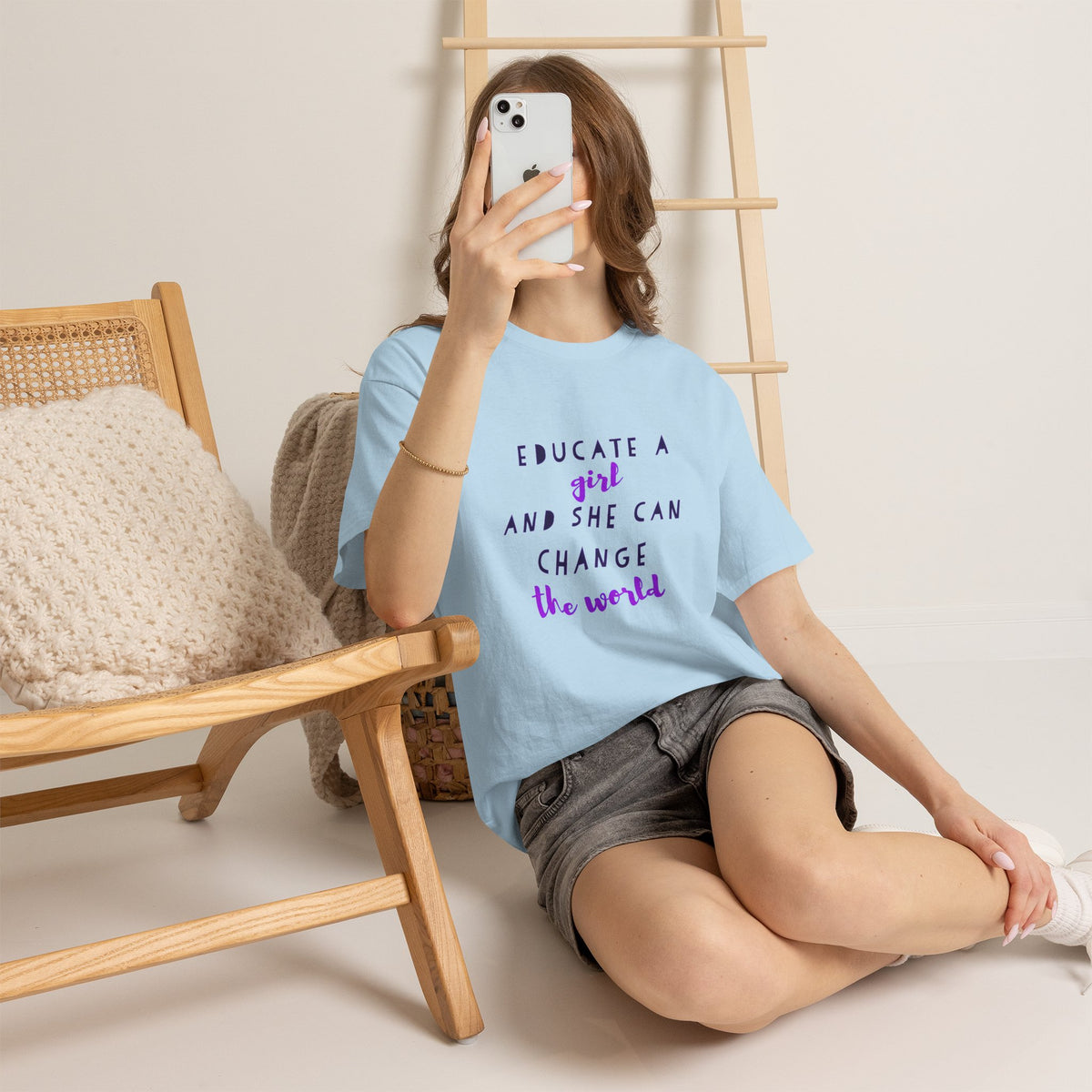 T-Shirt — "Educate a Girl and She Can Change the World"