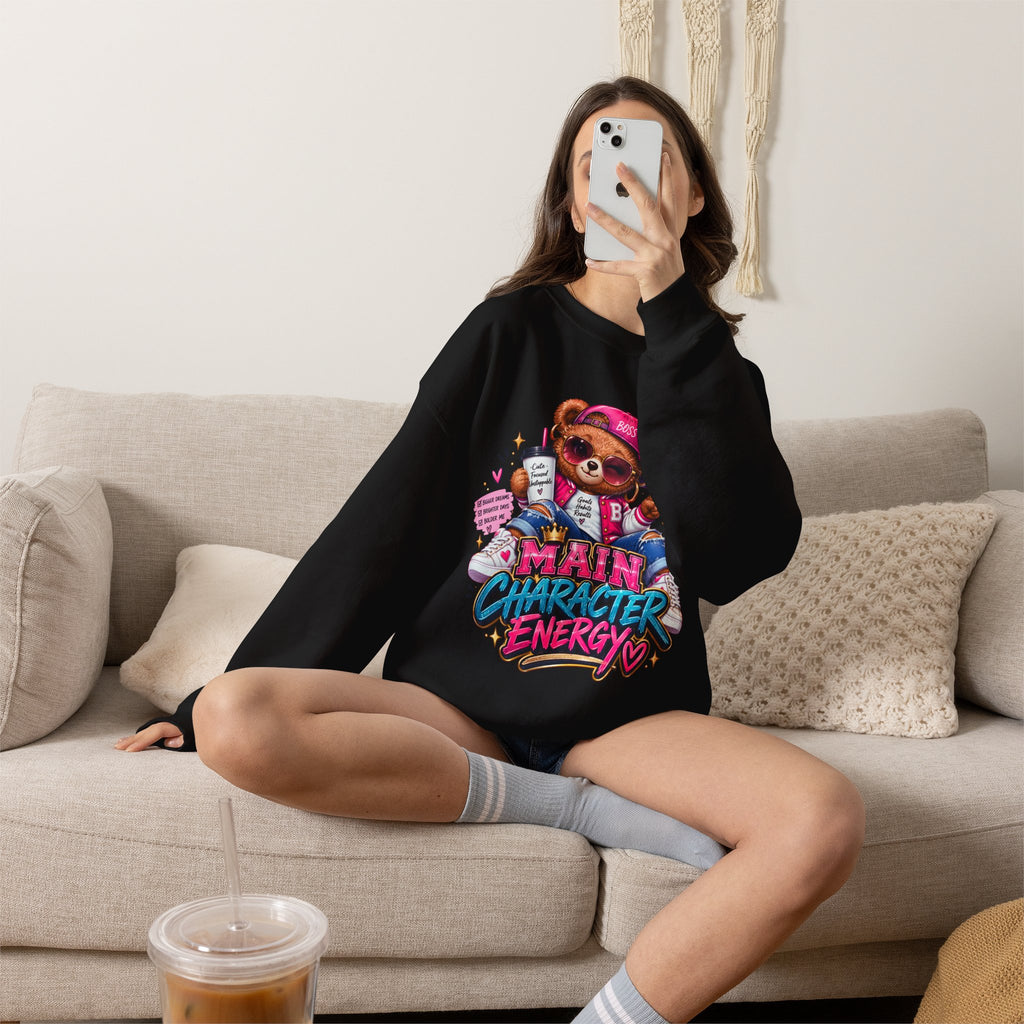 Main Character Energy Bear Crewneck Sweatshirt