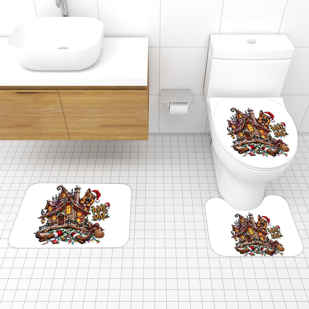 Christmas Bathroom Rugs Set 3 pcs