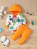 Baby Dinosaur Hooded Bodysuit & Pants Set